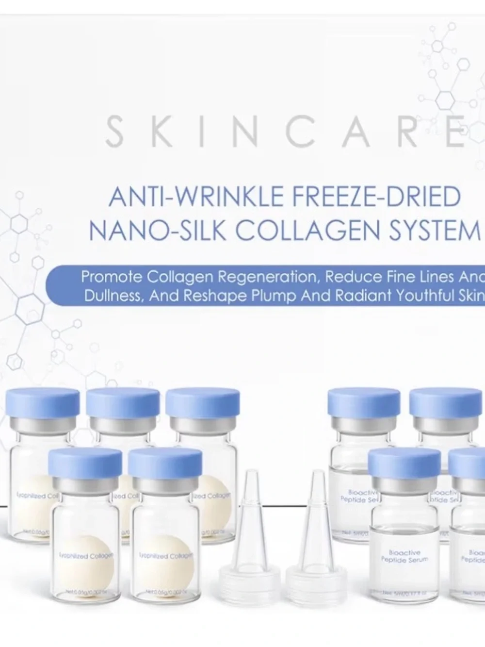 Anti-Wrinkle Nano-Silk Collagen Serum Vials — Light Blue